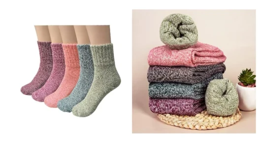 pack de 5 pares de calcetines térmicos de lana Ysense Snug para mujer