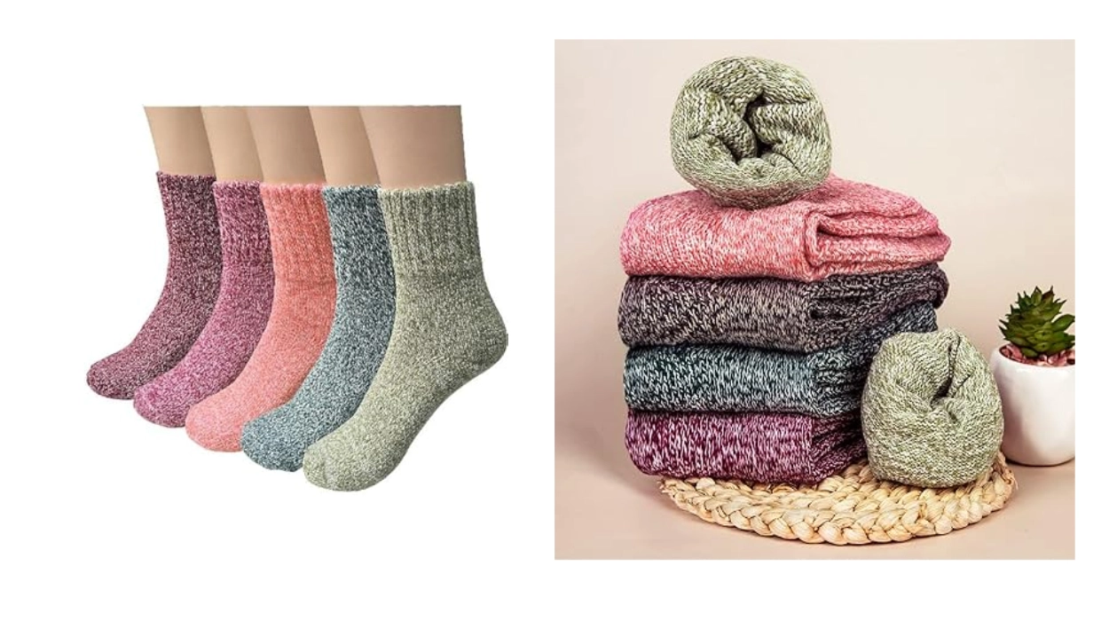 pack de 5 pares de calcetines térmicos de lana Ysense Snug para mujer