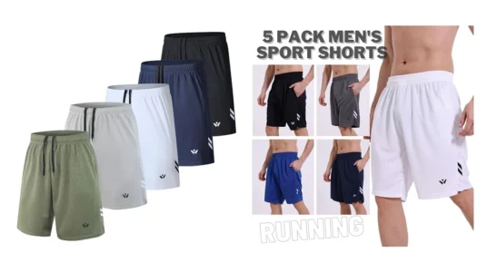 pack de 5 pares de pantalones cortos deportivos