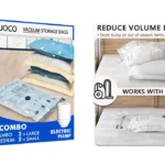 pack de 8 bolsas de almacenamiento al vacío para ropa Suoco con bomba eléctrica
