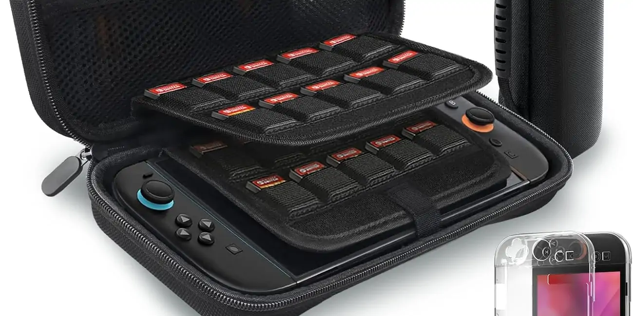 pack de accesorios Tixlux para Nintendo Switch 2 con estuches, protectores y grips
