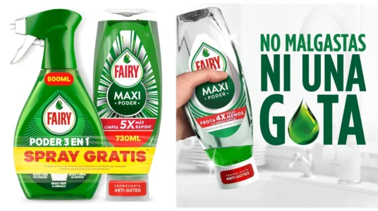 pack de lavavajillas Fairy Maxi Poder de 730 ml + spray Poder Sin Remojo Limón de 500 ml