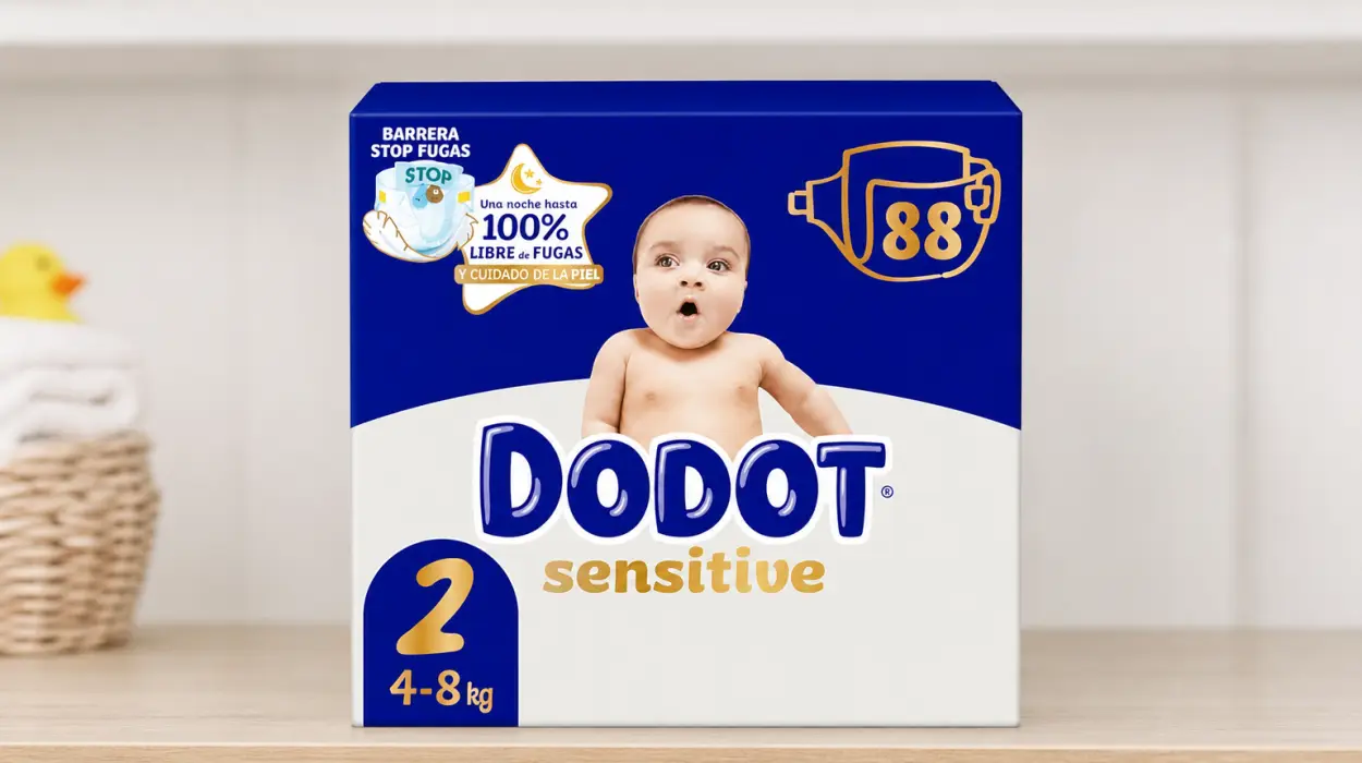Pack x88 pañales Dodot Sensitive con indicador de humedad
