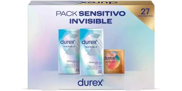 Pack x24 Preservativos Durex Invisible Extra Sensitivo + 3 Real Feel