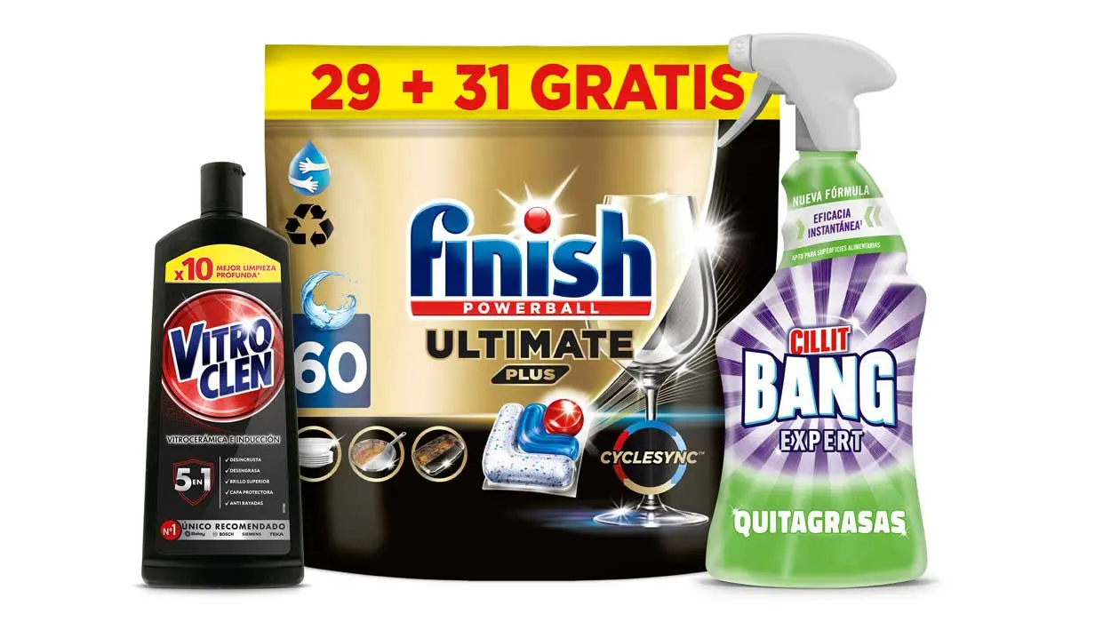 Pack Finish Ultimate Plus Vitro Clen Cillit Bang oferta