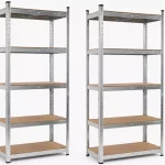 Pack de 2 estanterías metálicas KITHOME de acero galvanizado con 5 baldas