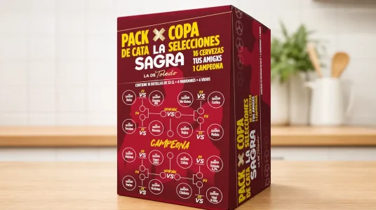 Pack de cata La Sagra Copa Selecciones con 16 cervezas, 4 copas y 4 abridores