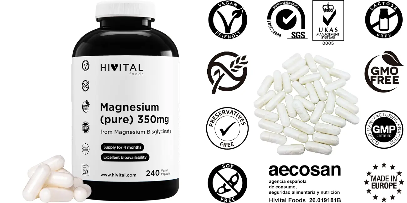 Suplemento de magnesio HIVITAL 350 mg