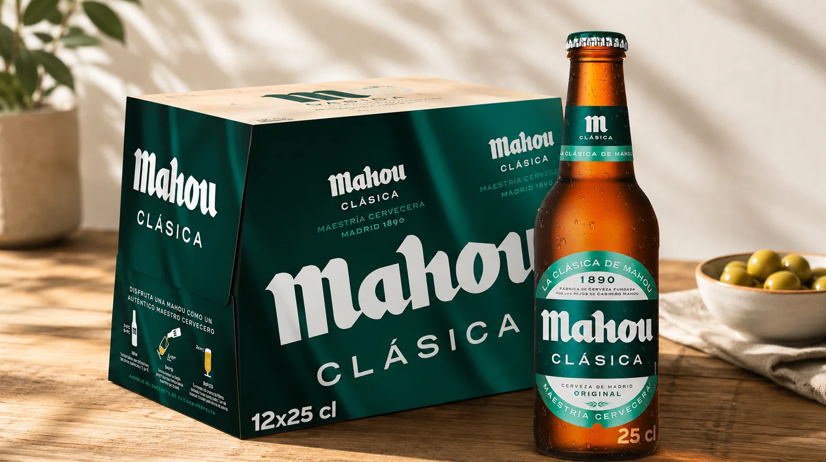 12 botellas de Mahou Clásica de 25 cl