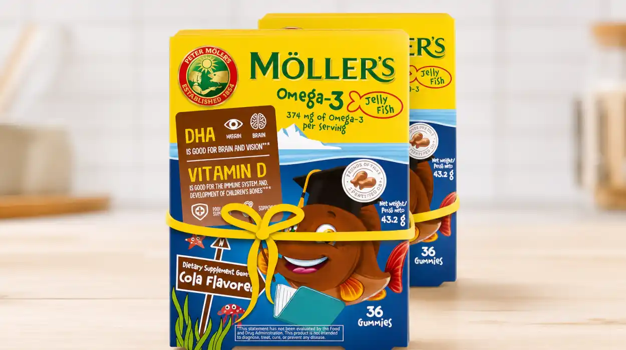 Pack x72 Möller's Omega 3 para niños en gummies masticables