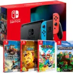 Pack Nintendo Switch + Immortals Fenyx Rising + Rayman Legends + Mario Rabbids Kingdom Battle + Minecraft