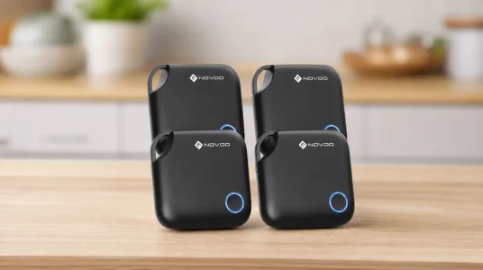 Pack x4 localizadores NOVOO Smart Tag con Apple Find My y alarma de 80 dB