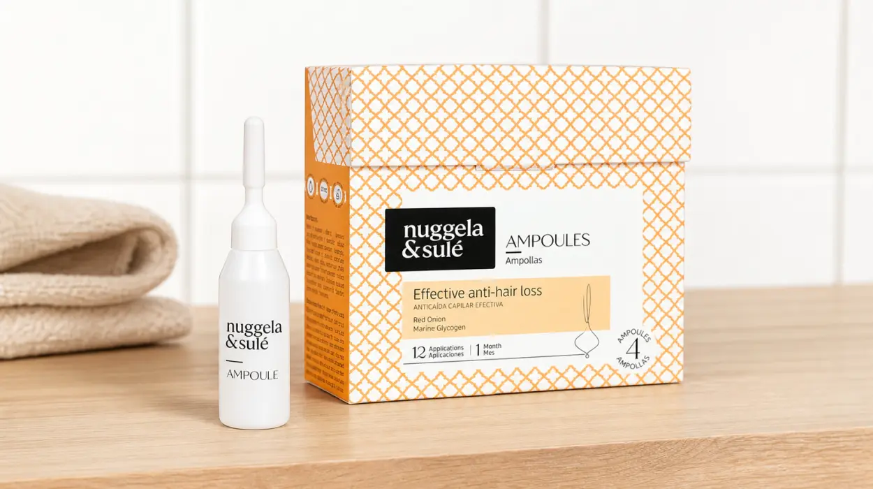 Ampollas anticaída Nuggela & Sulé con glucógeno marino, 4 x 10 ml