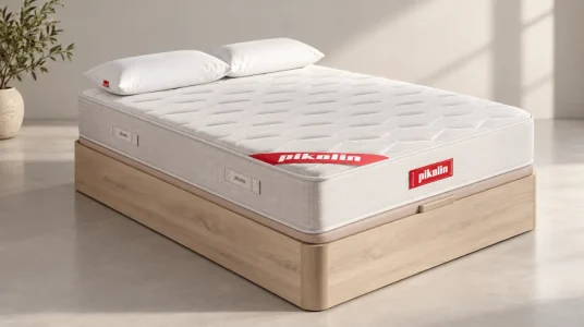 Pack Pikolin de 150x190 con colchón viscoelástico, canapé abatible de madera y almohada