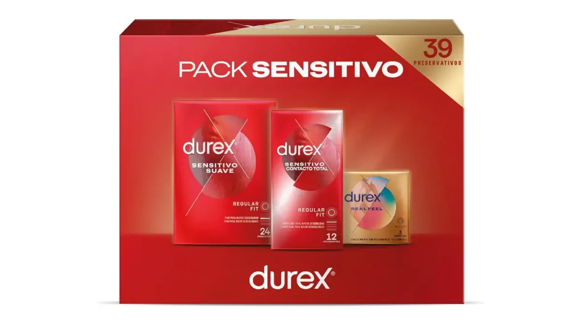 Pack x39 preservativos Durex Sensitivo Suave + Contacto Total + Real Feel sin látex