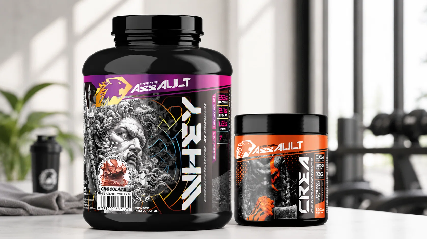 Pack de Proteína Primal Assault Whey 2 kg y Creatina 300 g
