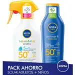 Pack protector solar Nivea Sun adultos + niños