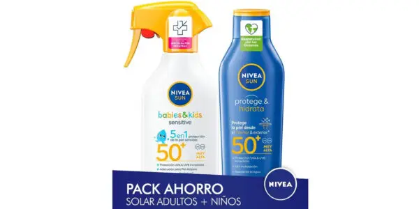 Pack protector solar Nivea Sun adultos + niños