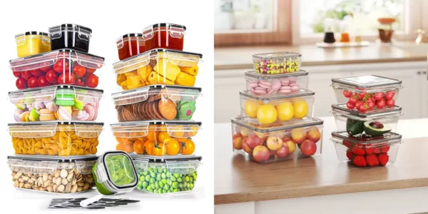 Juego de 13 recipientes para alimentos con tapa