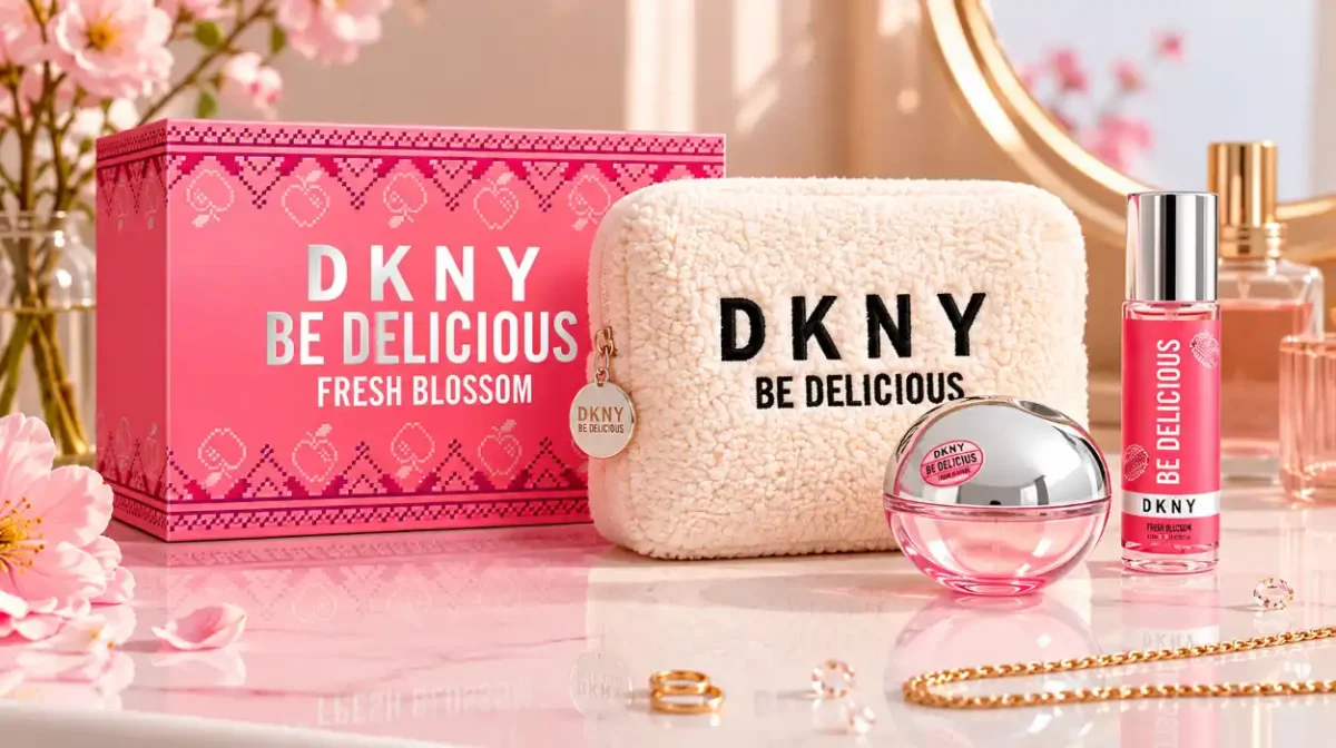 Aroma floral irresistible: caja regalo DKNY Be Delicious Fresh Blossom con perfume, bruma y neceser