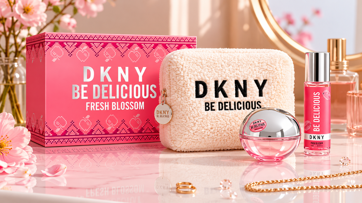 Aroma floral irresistible: caja regalo DKNY Be Delicious Fresh Blossom con perfume, bruma y neceser