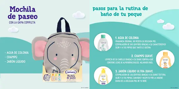 Pack mochila Nenuco Elefante + colonia, jabón y champú