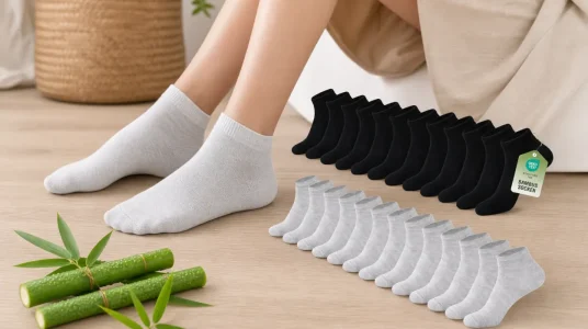 Pack de calcetines cortos SukModen de bambú para hombre y mujer