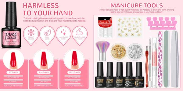 Pack uñas semipermanentes Peacecolor oferta