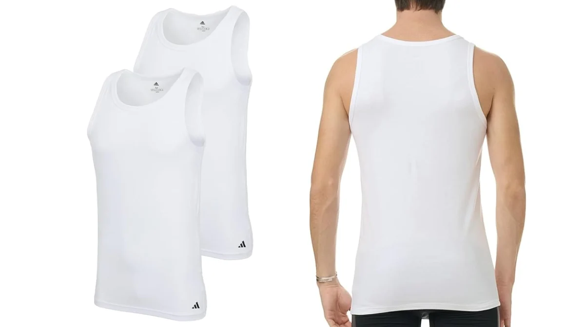 Pack x 2 camisetas interiores de tirantes Adidas Flex Cotton para hombre