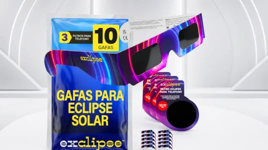 Pack de 10 gafas para eclipse solar con filtros para móvil certificados, todo lo necesario para capturar el eclipse de 2026