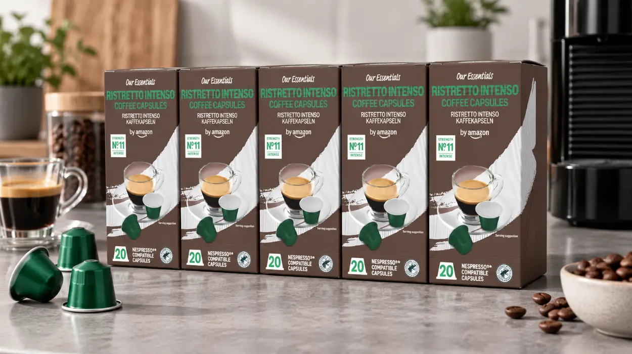 Pack x100 cápsulas de café by Amazon Ristretto Intenso compatibles con Nespresso
