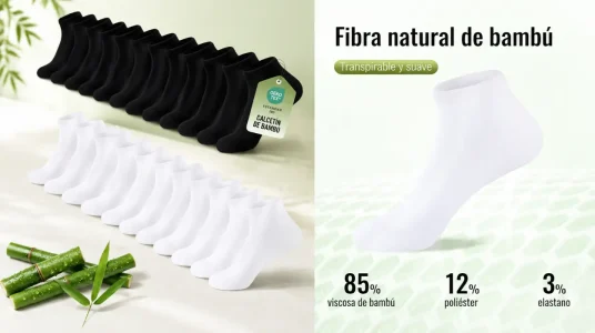 Pack de 12/24 pares de calcetines SukModen de bambú para hombre y mujer