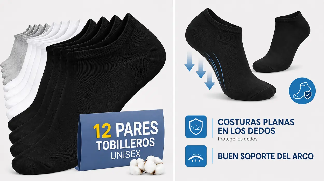 Pack x12 calcetines tobilleros PS Prouths de algodón surtidos