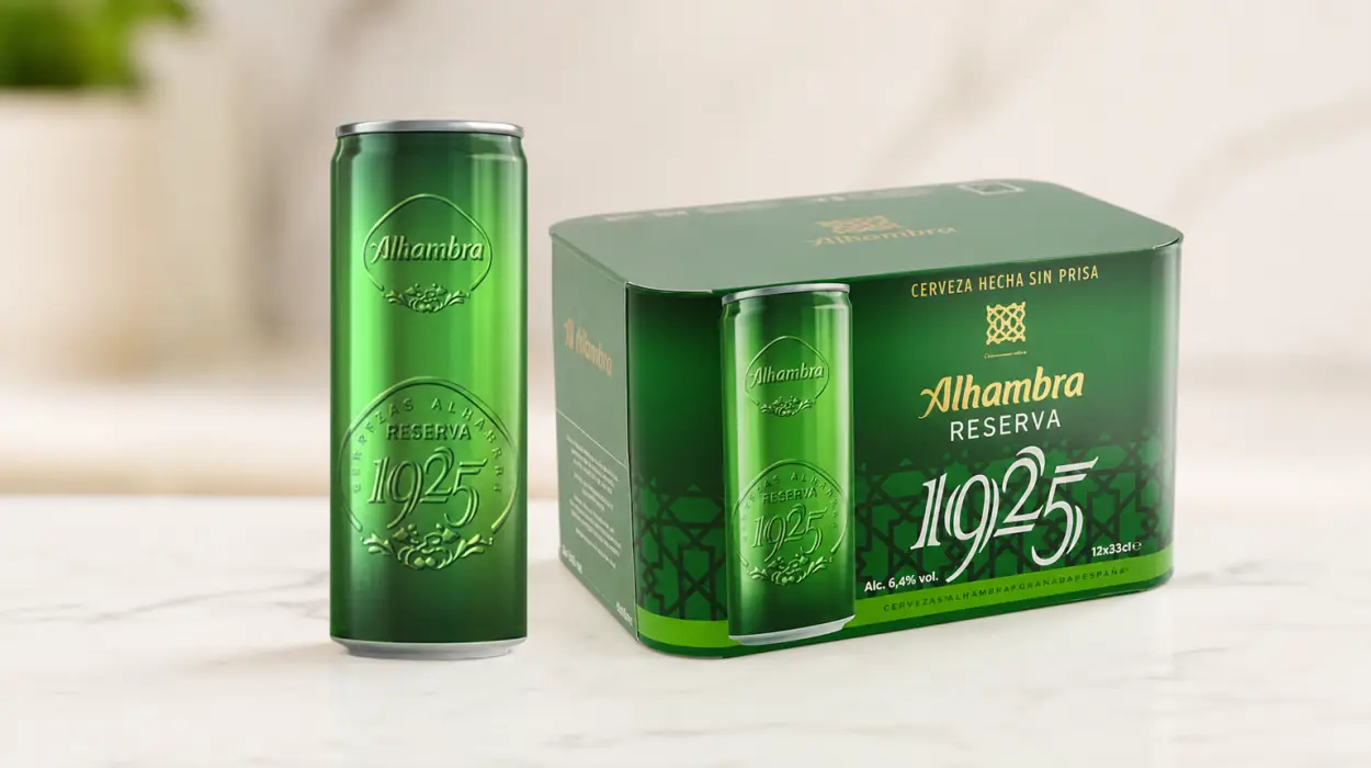Pack x12 latas de Cerveza Alhambra Reserva 1925 Extra Lager de 33 cl