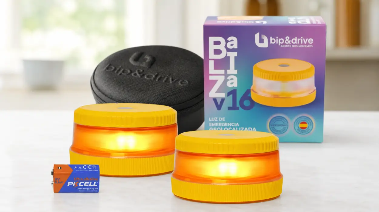 Pack x2 balizas V16 Bip&Drive homologadas para DGT 3.0 con geolocalización