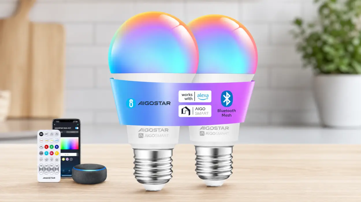 Pack x2 bombillas inteligentes Aigostar E27 A60 de 12 W y 1150 lm