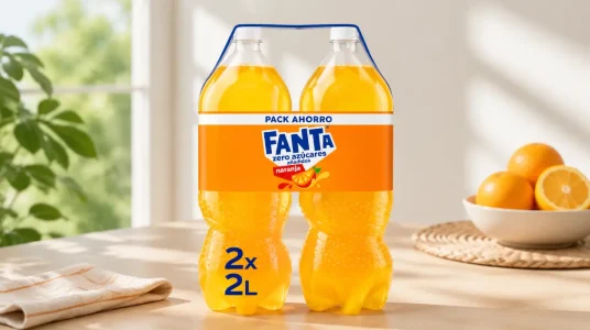 Pack x2 botellas de Fanta Naranja Zero Azúcar de 2 l