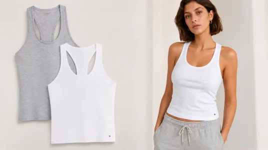 Pack x2 camisetas de tirantes Tommy Jeans para mujer de tejido elástico