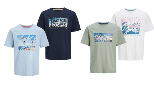 pack x2 de camisetas Jack & Jones New 25 JJColton Photoprint para hombre baratas