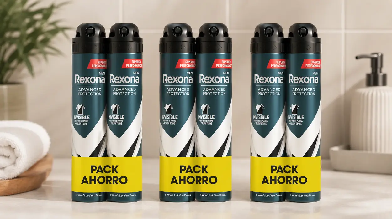 Pack x6 Desodorantes Rexona Invisible Black & White de 200 ml para hombre