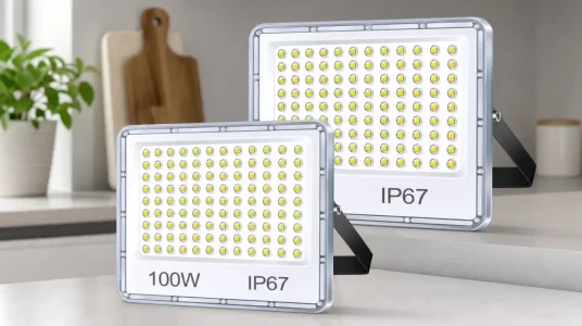 Pareja de focos LED para exterior de 100 W, 10.000 lm y 6500 K