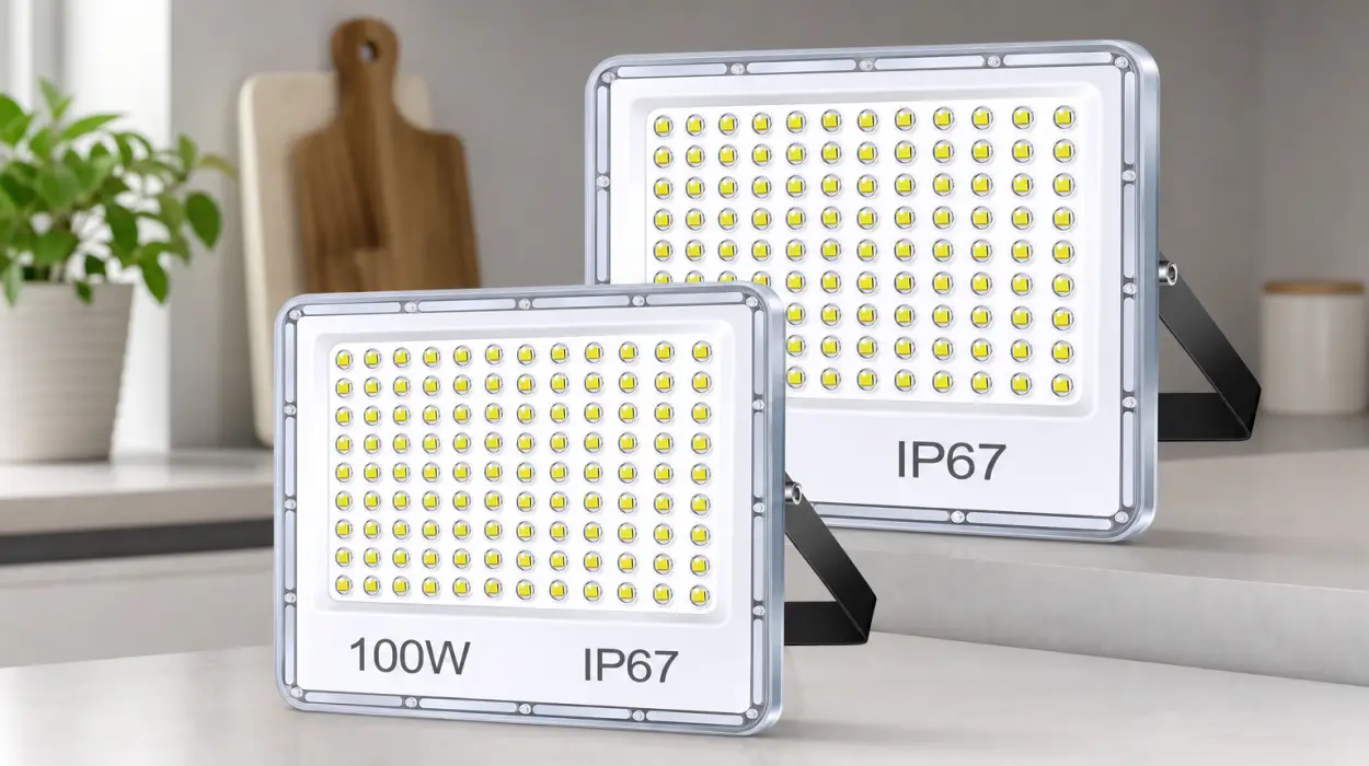 Pareja de focos LED para exterior de 100 W, 10.000 lm y 6500 K