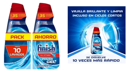 pack x2 lavavajillas Finish All in 1 Max Power Gel (70 lavados en total)
