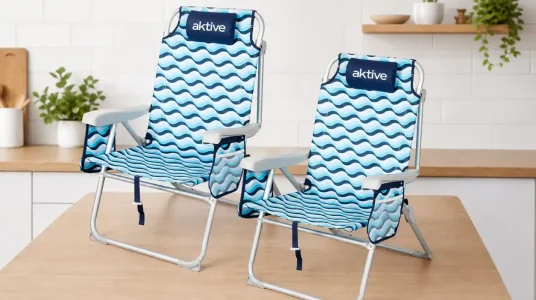 Pack x2 sillas de playa plegables Aktive Aruba con respaldo de 5 posiciones