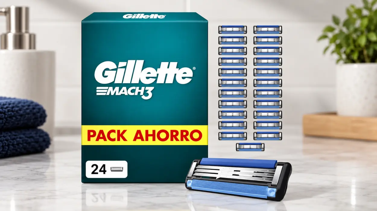 Pack Ahorro XXL x24 cuchillas de afeitar Gillette Mach3 para hombre