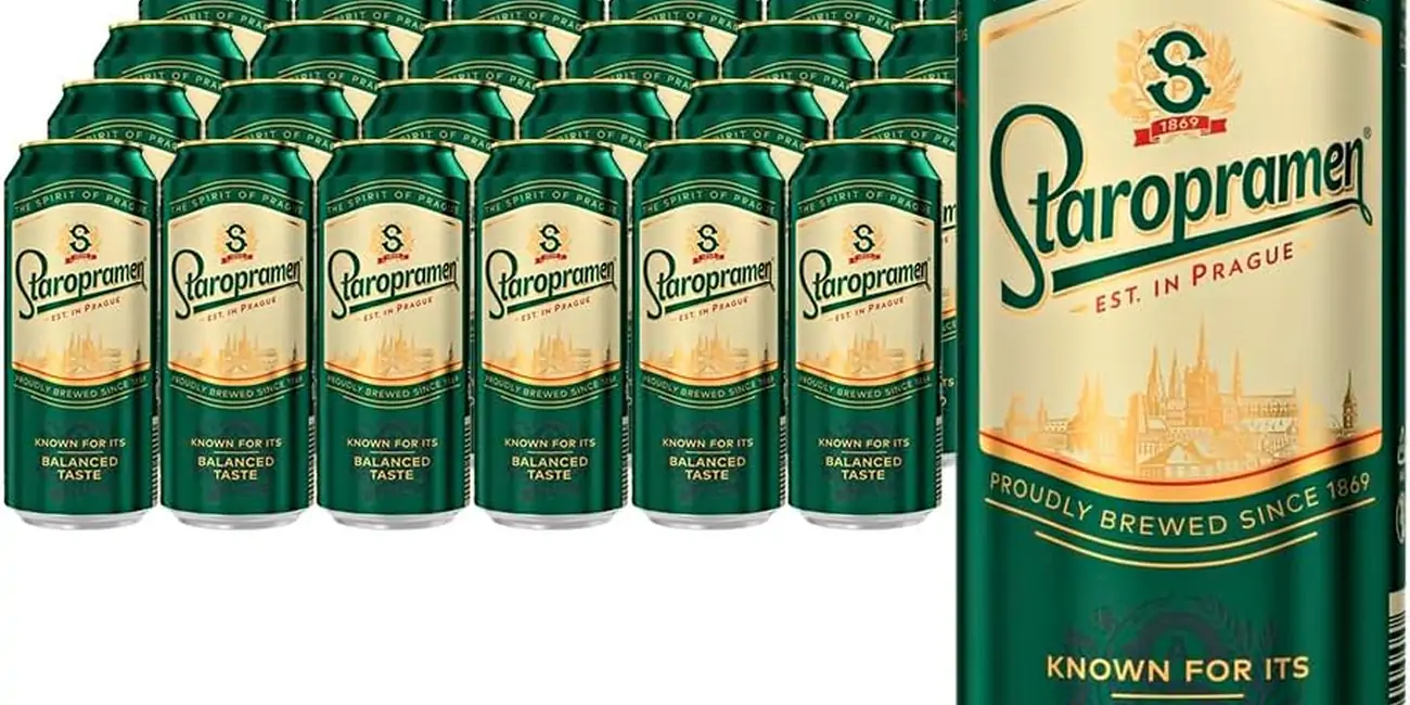 Pack x24 latas de cerveza checa estilo Pilsner Staropramen Premium de 50 cl