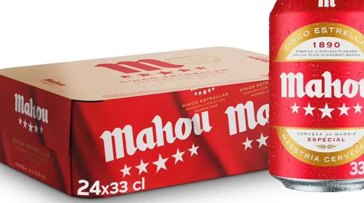 Pack x24 latas de cerveza Mahou 5 Estrellas de 33 cl