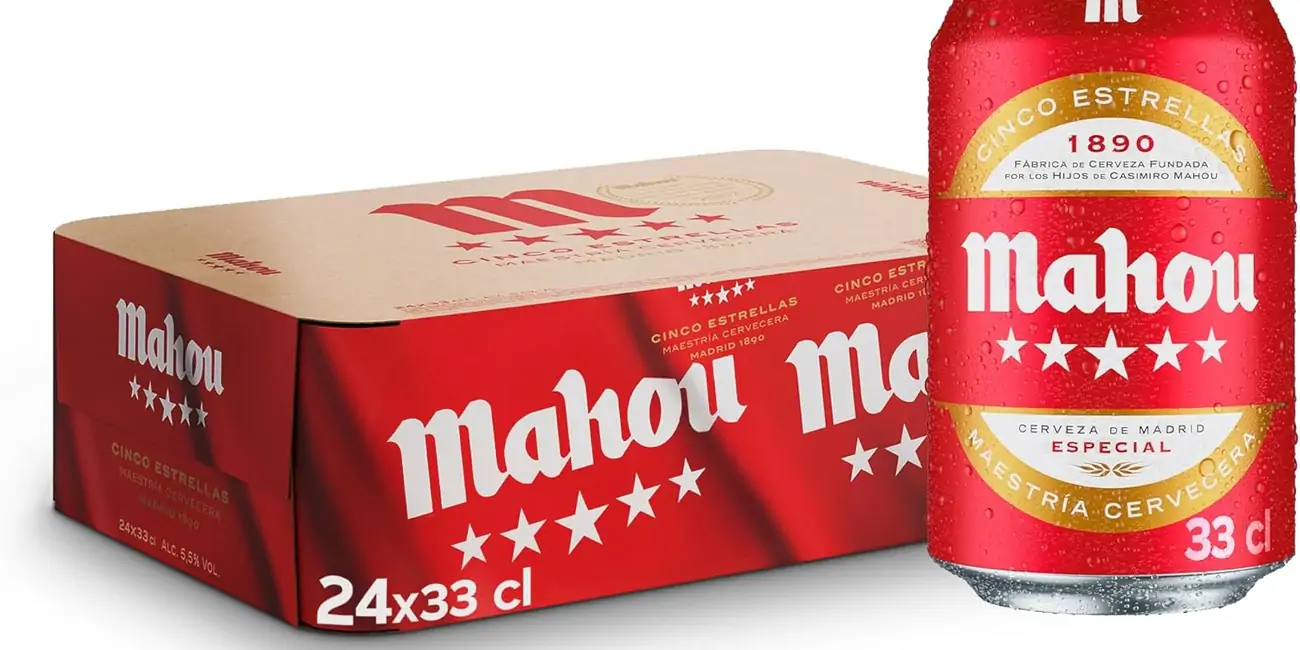 Pack x24 latas de cerveza Mahou 5 Estrellas de 33 cl