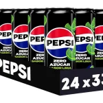 Pack x24 Pepsi Max Lima Zero azúcar de 33 cl ¡Sólo 0,50€ cada lata!