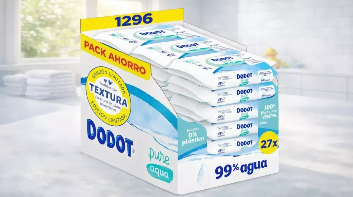 Pack x27 paquetes de Toallitas Dodot Pure Aqua (1296 toallitas en total)